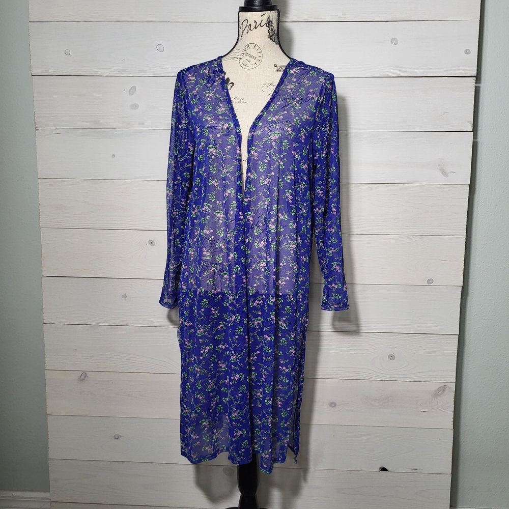 Soft Stitch Kimono Ditzy Floral Mesh Spring Cottagecore Plus Size.